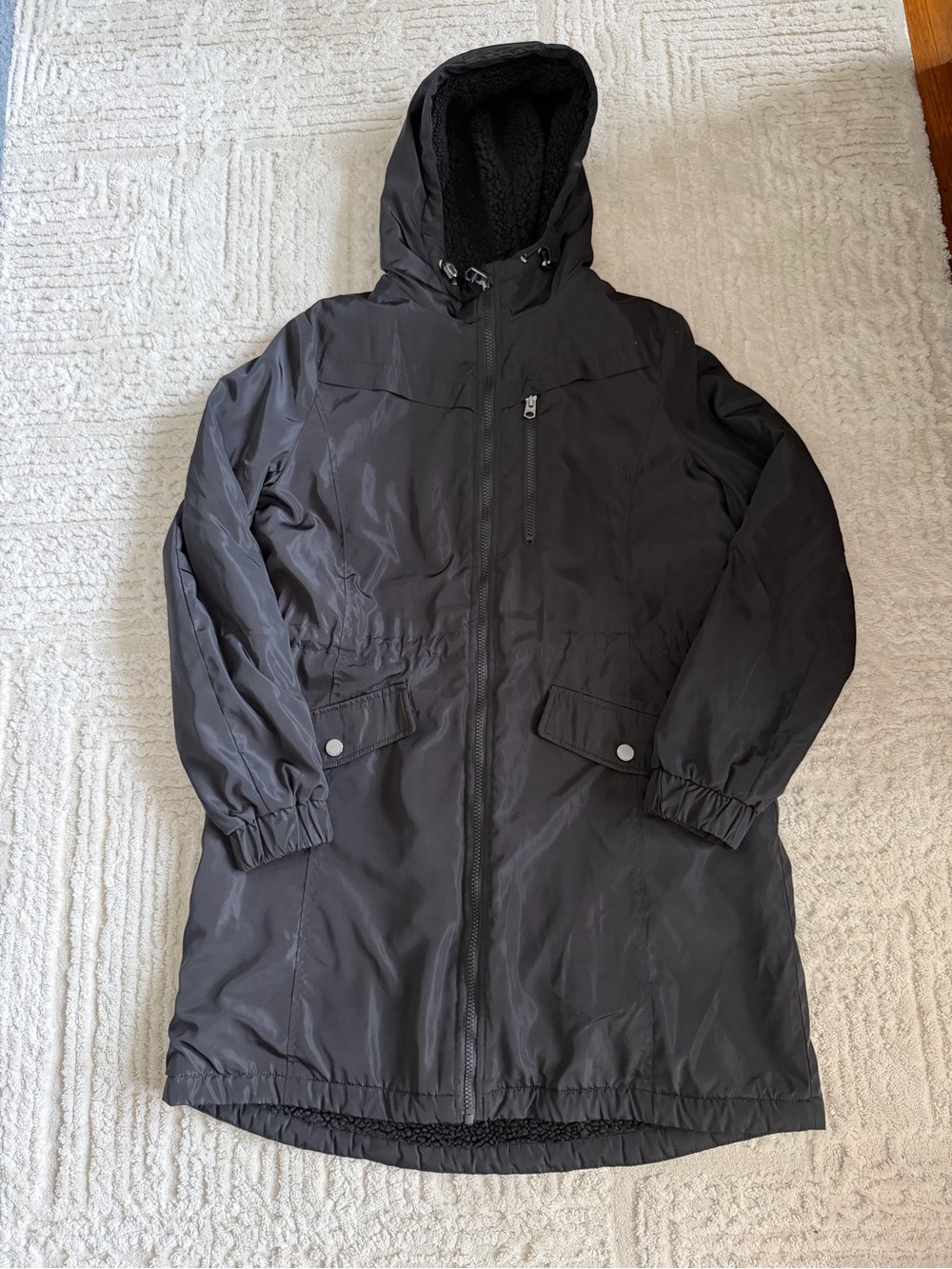 Lucky Brand black parka rain jacket